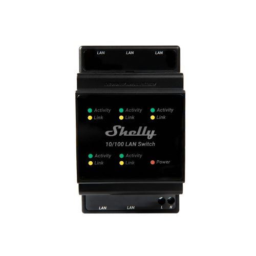 Shelly LAN Switch, a DIN-mountable Ethernet switch