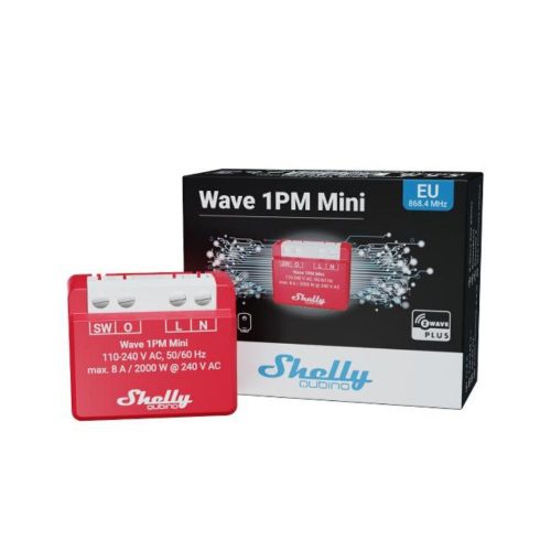 Shelly Qubino Wave 1PM MINI smart relay with 1-gang, power meter, with Z-Wave protocol