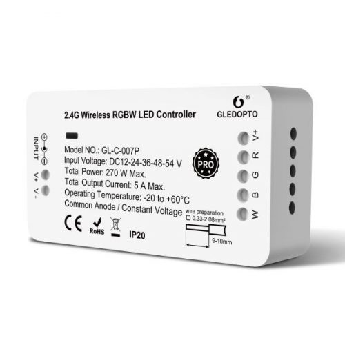 Gledopto GL-C-007P, Zigbee Pro RGBW LED controller (Zigbee+RF) 12V-54V DC