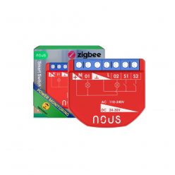   Nous B3Z smart Tuya Zigbee mini relay module, with power meter and switch input, 2 gang