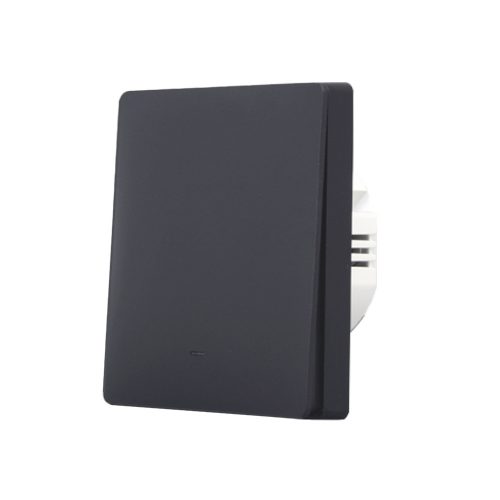 SmartWise B1LN 1-gang eWeLink smart WiFi + RF wall switch with physical button, with black push button front panel