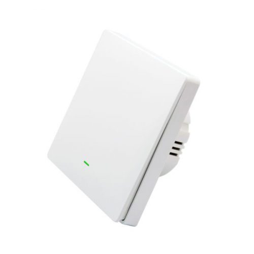 SmartWise B61 UNI Wi-Fi + eWeLink-Remote, 1-gang smart wall switch, universial wiring, physical push-button, white 