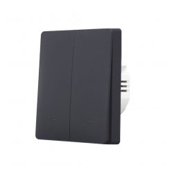   SmartWise B62 UNI Wi-Fi + eWeLink-Remote, 2-gang smart wall switch, universial wiring, physical push-button, black 