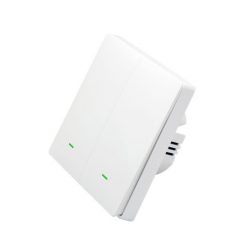   SmartWise B62 UNI Wi-Fi + eWeLink-Remote, 2-gang smart wall switch, universial wiring, physical push-button, white 