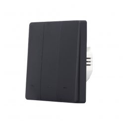   SmartWise B63 UNI Wi-Fi + eWeLink-Remote, 3-gang smart wall switch, universial wiring, physical push-button, black 