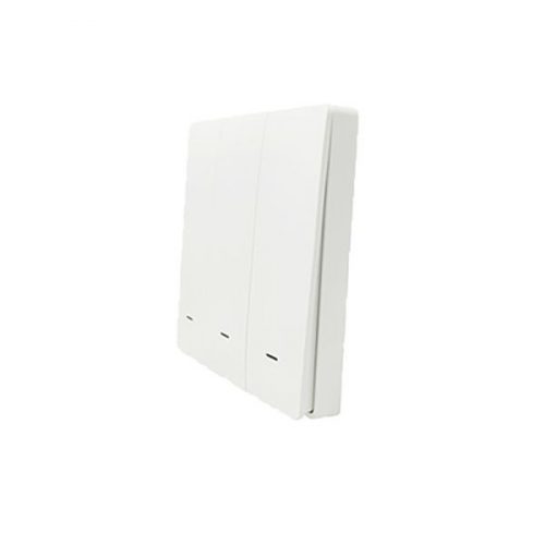 SmartWise BEREM3 Bluetooth (eWeLink-Remote) wireless switch with 3 button, white push button front panel