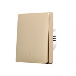   SmartWise BRGD1, a 1-button wireless RF wall switch, with gold colour front panel