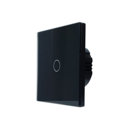 SmartWise T61 UNI Wi-Fi + eWeLink-Remote, 1-gang smart wall switch , universial wiring, black touch panel.