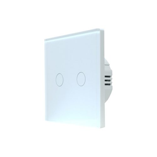 SmartWise T62 UNI Wi-Fi + eWeLink-Remote, 2-gang smart wall switch , universial wiring, white touch panel