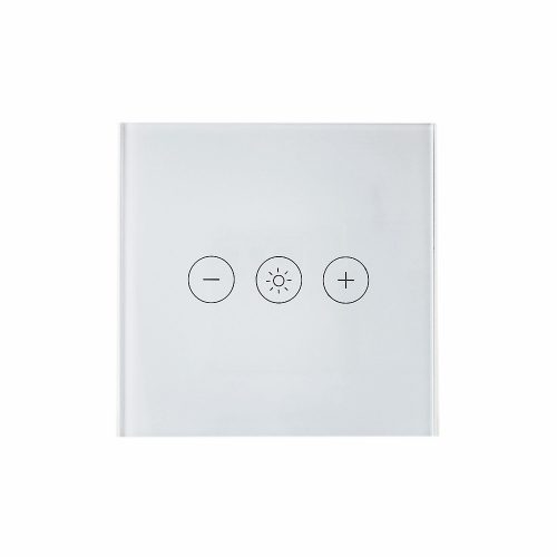 SmartWise Dimmer, eWeLink app compatible, Wi-Fi touch dimmer switch (with white glass front panel)