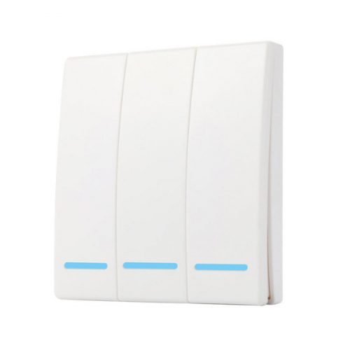 SmartWise RF3 3-gang wireless RF wall switch