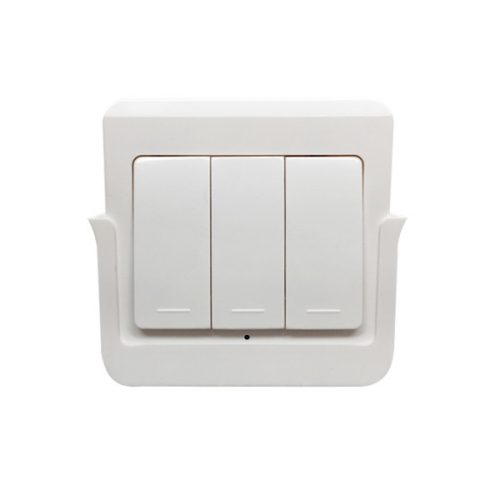 SmartWise RFM3 3-gang wireless RF wall switch, removable from holder