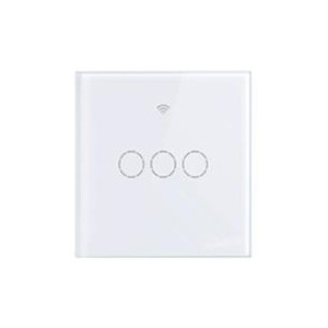 SmartWise T4 EU 3C 3-gang WiFi+RF smart light switch (single-live-wire, works without neutral) (R2, white)