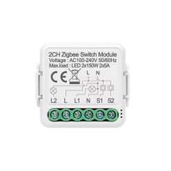   SmartWise Zigbee 230V 2L, two gang relay (live--only) with switch input (eWeLink and Tuya compatible) (R2)