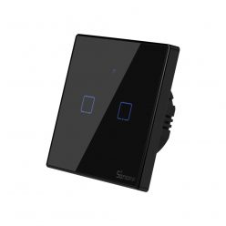   Sonoff TX T3 EU 2C 2-gang smart WiFi + RF wall touch light switch (black)