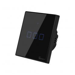   Sonoff TX T3 EU 3C 3-gang smart WiFi + RF wall touch light switch (black)